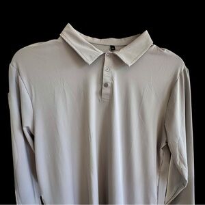 Men's Light Gray Long Sleeve Polo Made With Lyocell/Poly Blend Sz. XL Casual